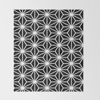 Geometric abstract modern black white stripes Throw Blanket Gallery Image 2