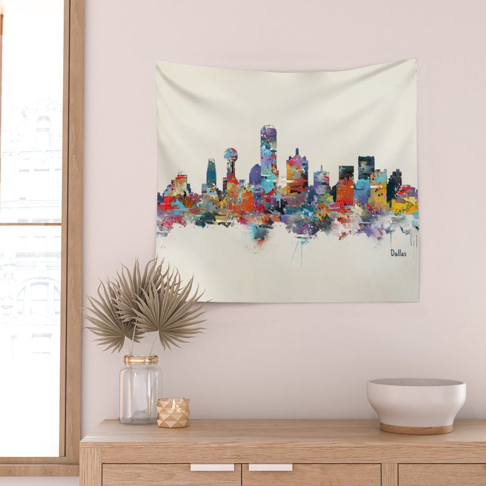 dallas texas skyline Wall Tapestry Gallery Image 2
