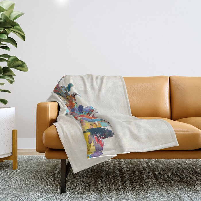 dallas texas skyline Throw Blanket Gallery Image 1