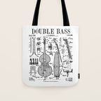 Double Bass Player Bassist Musical Instrument Vintage Patent Tote Bag Gallery Image 1