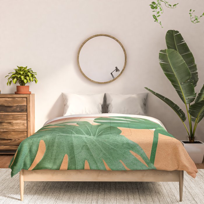 Monstera Leaves Comforter Gallery Image 3