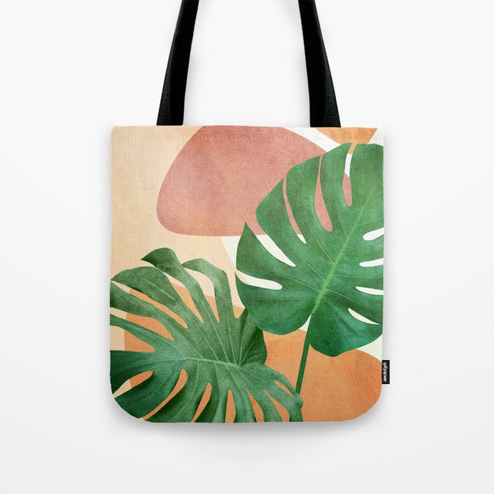 Monstera Leaves Tote Bag Gallery Image 1