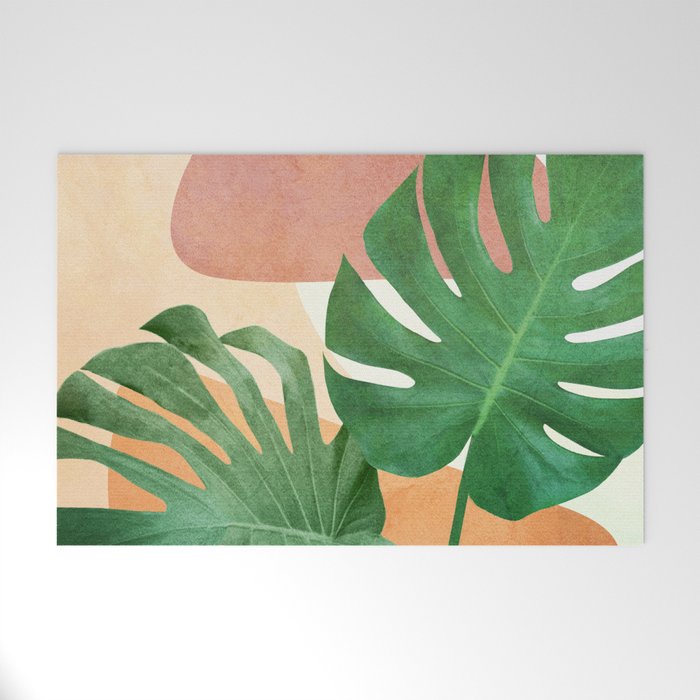 Monstera Leaves Welcome Mat Gallery Image 1