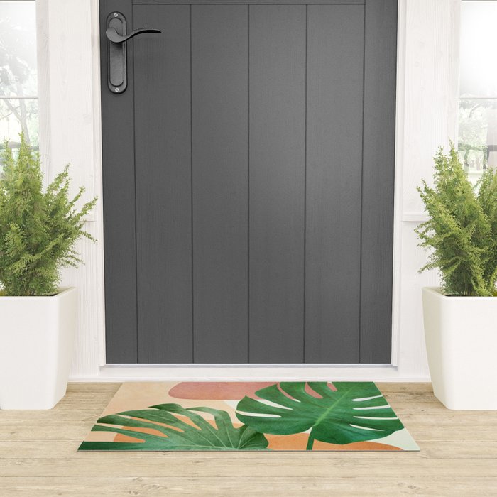 Monstera Leaves Welcome Mat Gallery Image 3