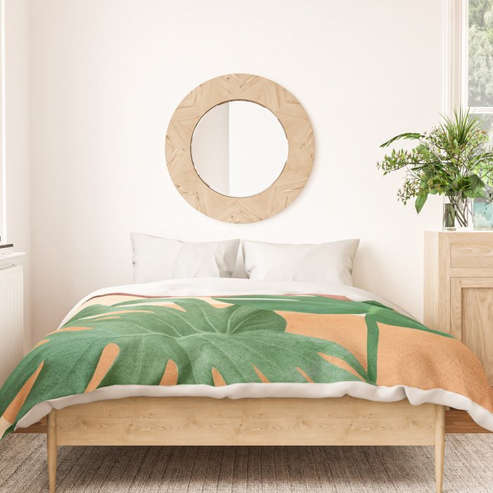 Monstera Leaves Duvet Cover Gallery Image 3