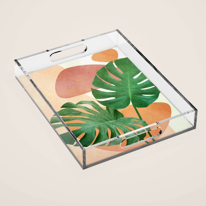 Monstera Leaves Acrylic Tray Gallery Image 1