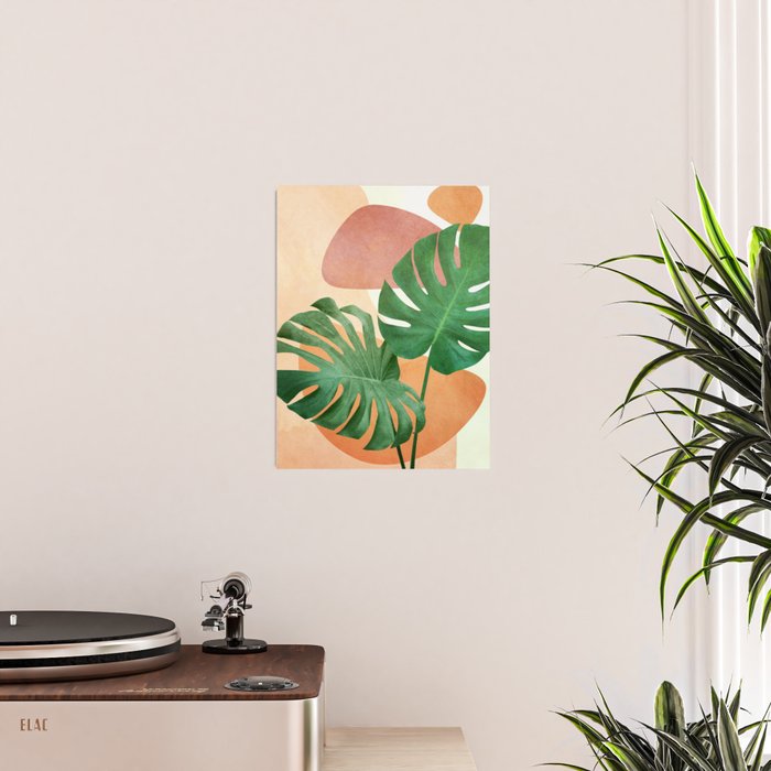 Monstera Leaves Poster Gallery Image 2