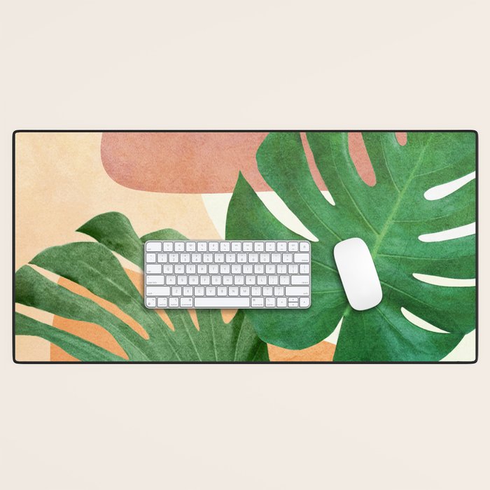 Monstera Leaves Desk Mat Gallery Image 1