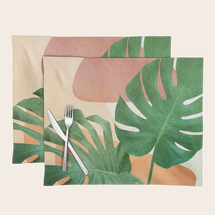 Monstera Leaves Placemat Gallery Image 1