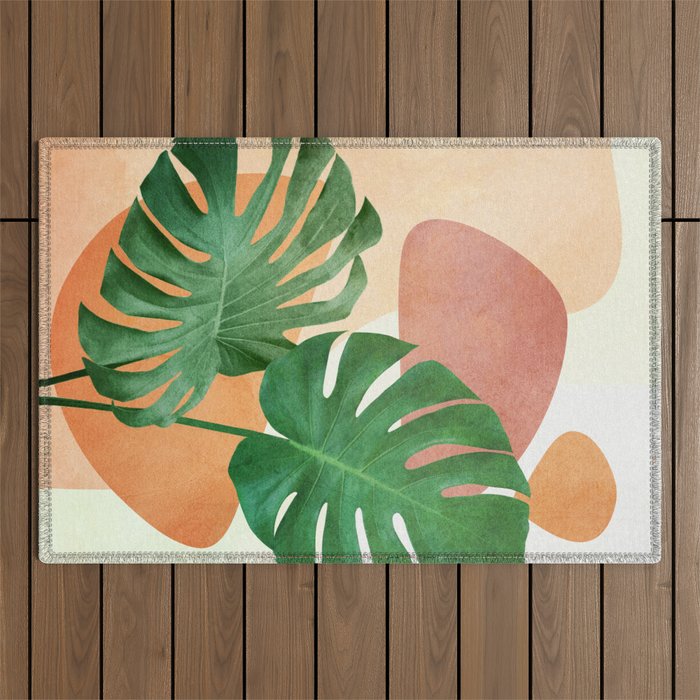 Monstera Leaves Outdoor Rug Gallery Image 1