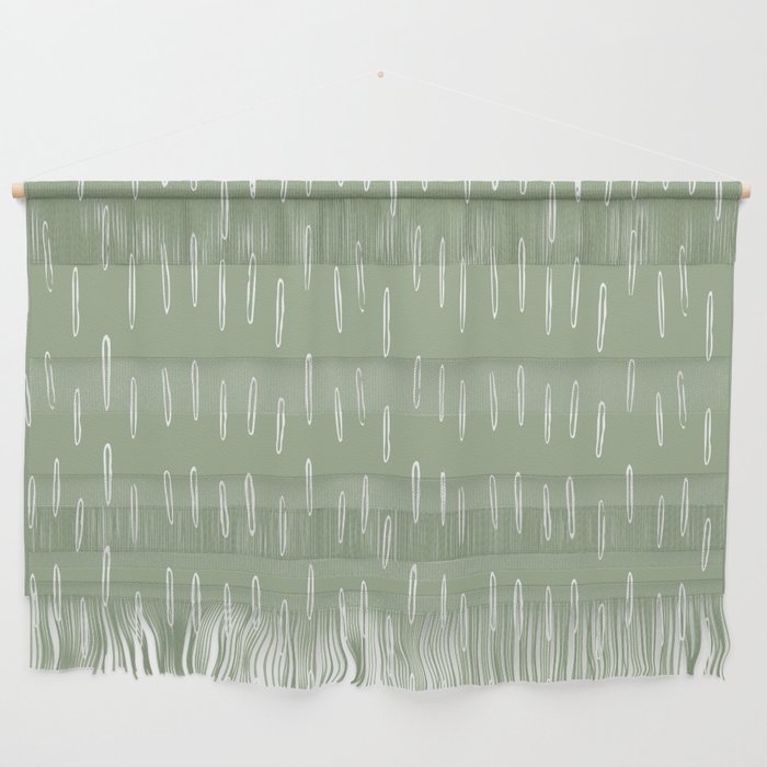 Raindrop Boho Abstract Pattern, Sage Green Wall Hanging Gallery Image 1