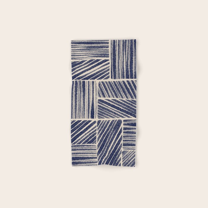 Navy Blue Striped Pattern #3 Bath Towel Gallery Image 1