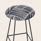 Navy Blue Striped Pattern #3 Stool Gallery Image 2