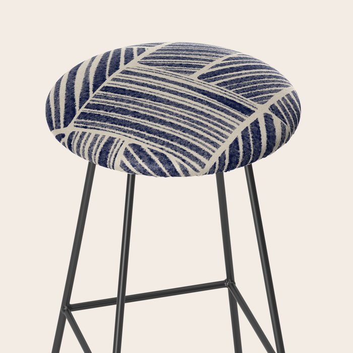 Navy Blue Striped Pattern #3 Stool Gallery Image 2