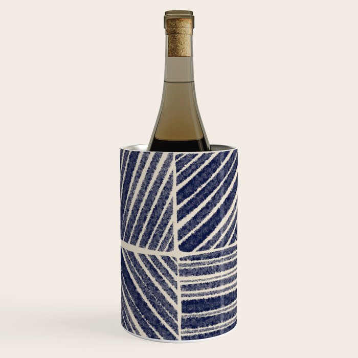 Navy Blue Striped Pattern #3 Wine Chiller Gallery Image 2