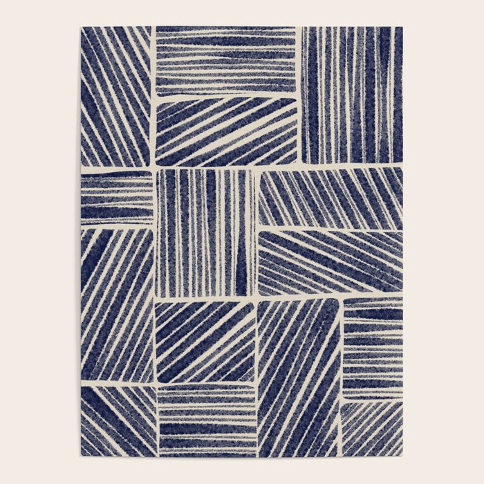 Navy Blue Striped Pattern #3 Poster Gallery Image 4