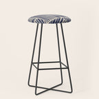 Navy Blue Striped Pattern #3 Stool Gallery Image 1
