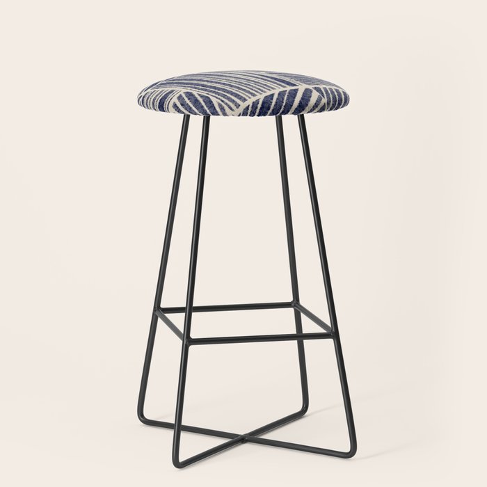Navy Blue Striped Pattern #3 Stool Gallery Image 1