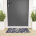 Navy Blue Striped Pattern #3 Welcome Mat Gallery Image 3