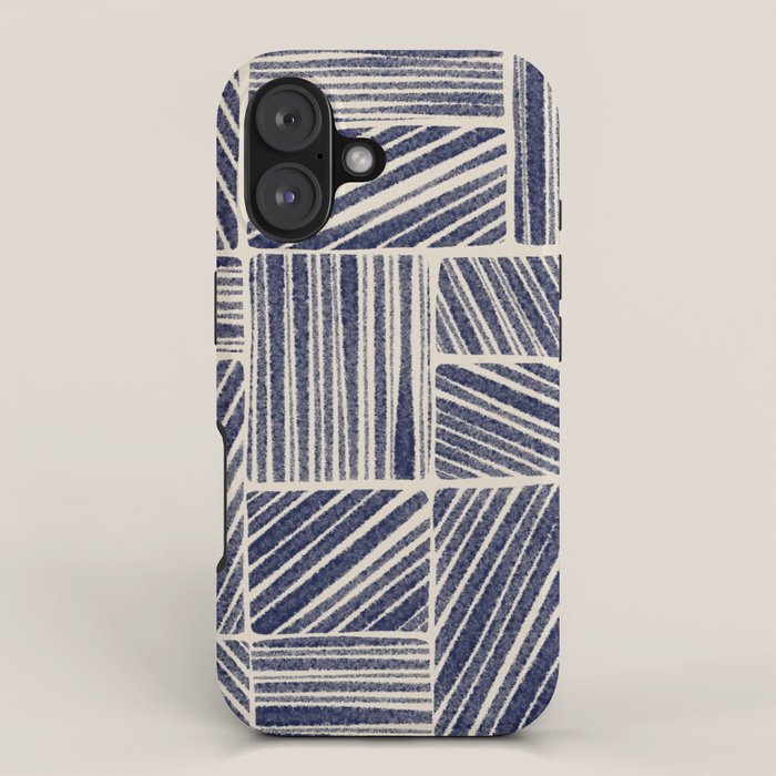 Navy Blue Striped Pattern #3 iPhone Case Gallery Image 1