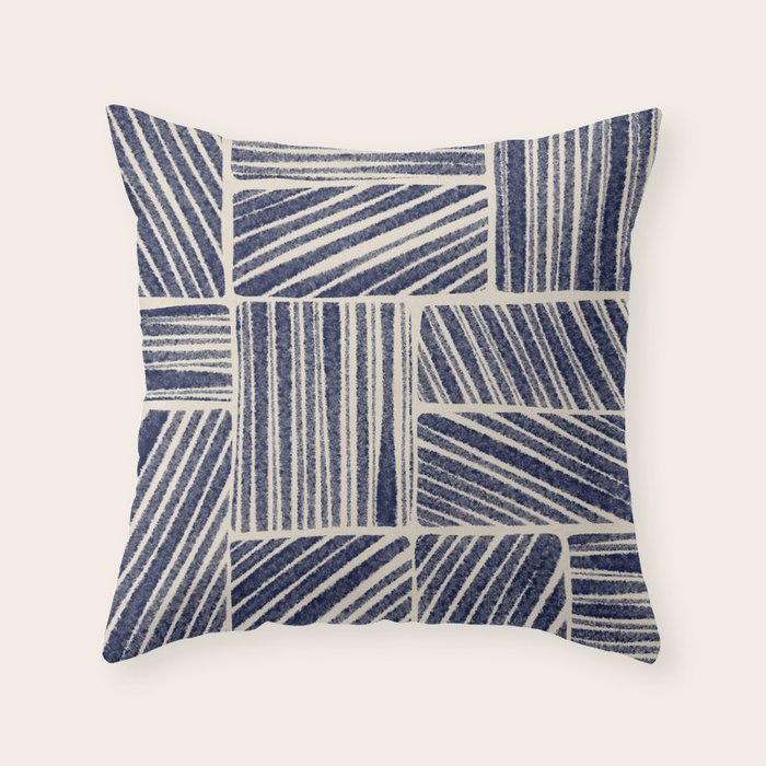 Navy Blue Striped Pattern #3 Throw Pillow Gallery Image 6