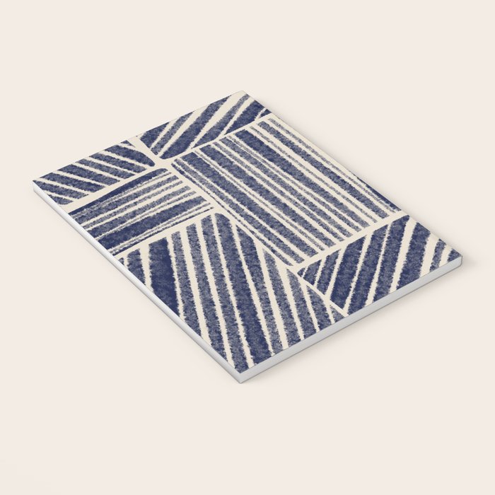 Navy Blue Striped Pattern #3 Notebook Gallery Image 3