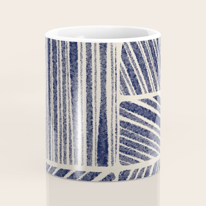 Navy Blue Striped Pattern #3 Coffee Mug Gallery Image 4