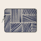 Navy Blue Striped Pattern #3 Laptop Sleeve Gallery Image 1