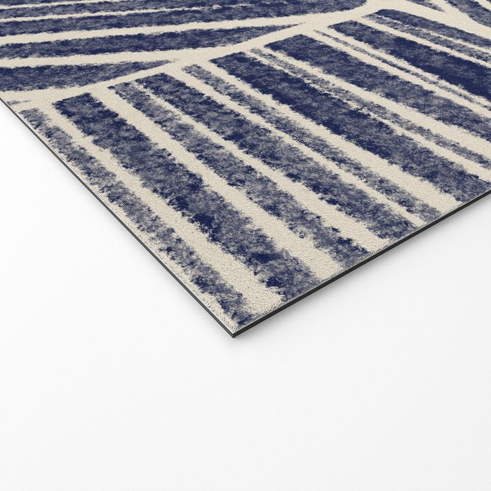 Navy Blue Striped Pattern #3 Welcome Mat Gallery Image 2