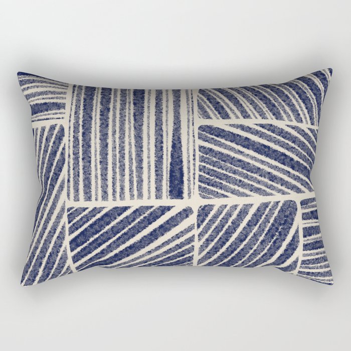 Navy Blue Striped Pattern #3 Rectangular Pillow Gallery Image 2