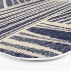 Navy Blue Striped Pattern #3 Bath Mat Gallery Image 3