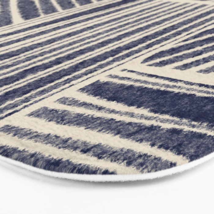 Navy Blue Striped Pattern #3 Bath Mat Gallery Image 3