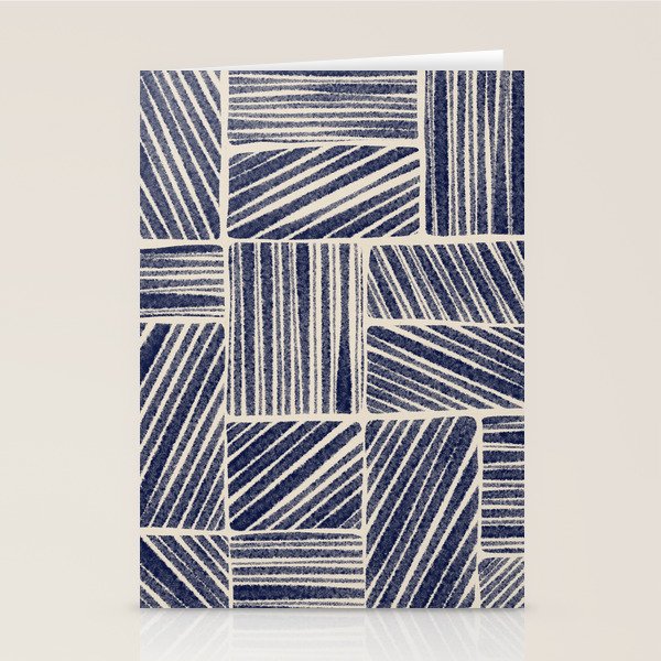 Navy Blue Striped Pattern #3 Stationery Card Gallery Image 2