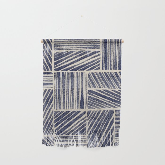 Navy Blue Striped Pattern #3 Wall Hanging Gallery Image 1