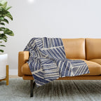 Navy Blue Striped Pattern #3 Throw Blanket Gallery Image 1