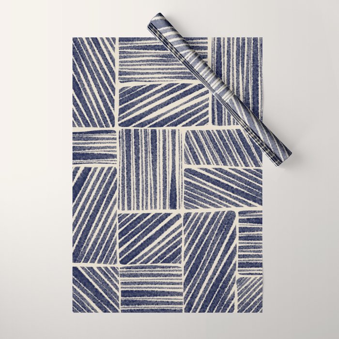 Navy Blue Striped Pattern #3 Wrapping Paper Gallery Image 1