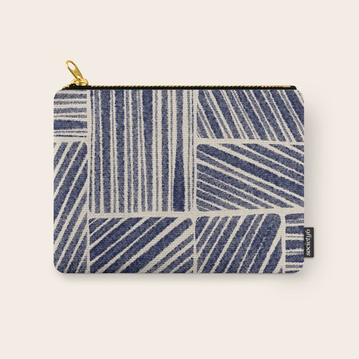 Navy Blue Striped Pattern #3 Carry All Pouch Gallery Image 1