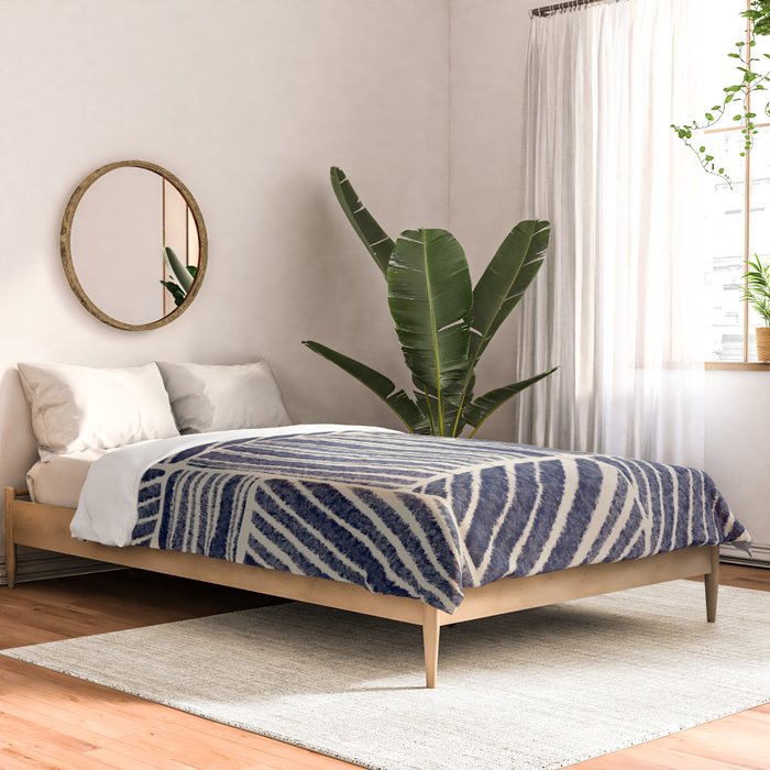 Navy Blue Striped Pattern #3 Comforter Gallery Image 2