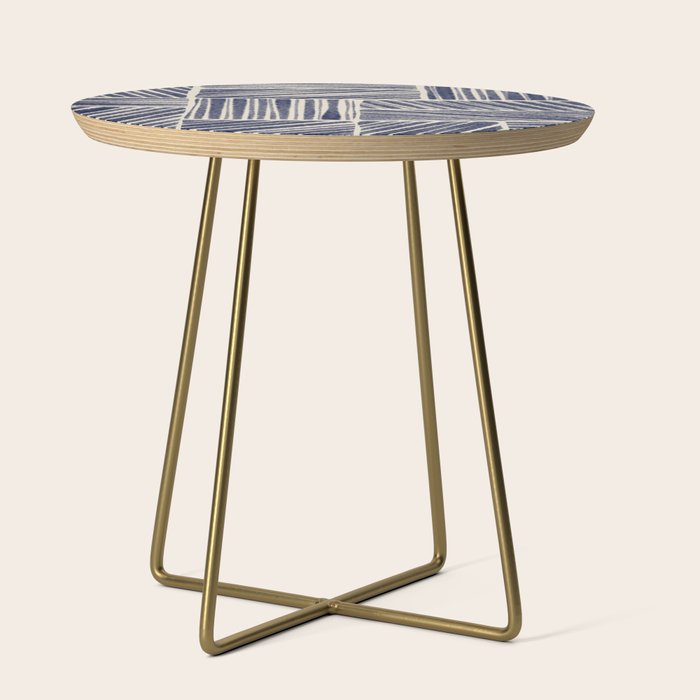 Navy Blue Striped Pattern #3 Side Table Gallery Image 1