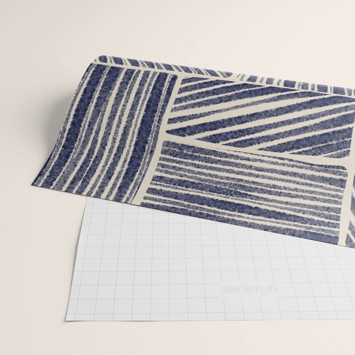 Navy Blue Striped Pattern #3 Wrapping Paper Gallery Image 2