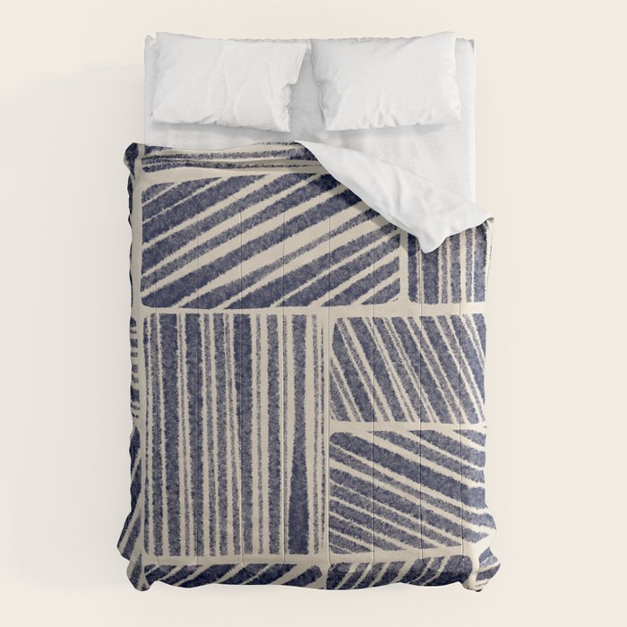 Navy Blue Striped Pattern #3 Comforter Gallery Image 6