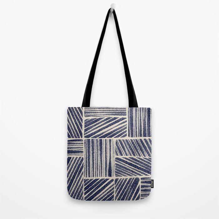 Navy Blue Striped Pattern #3 Tote Bag Gallery Image 2