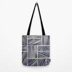Navy Blue Striped Pattern #3 Tote Bag Gallery Image 2