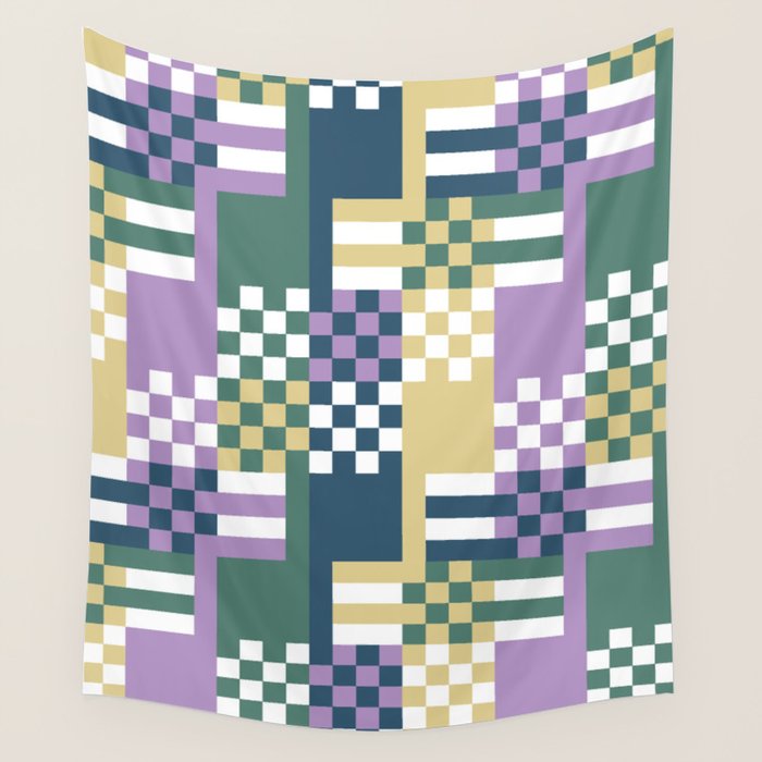 Abstract Block Mosaic R Wall Tapestry Gallery Image 4