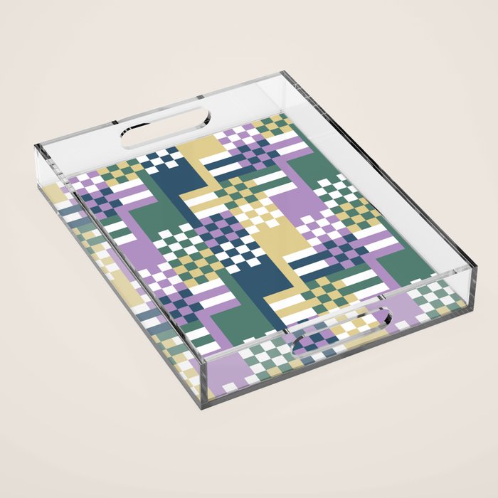 Abstract Block Mosaic R Acrylic Tray Gallery Image 1