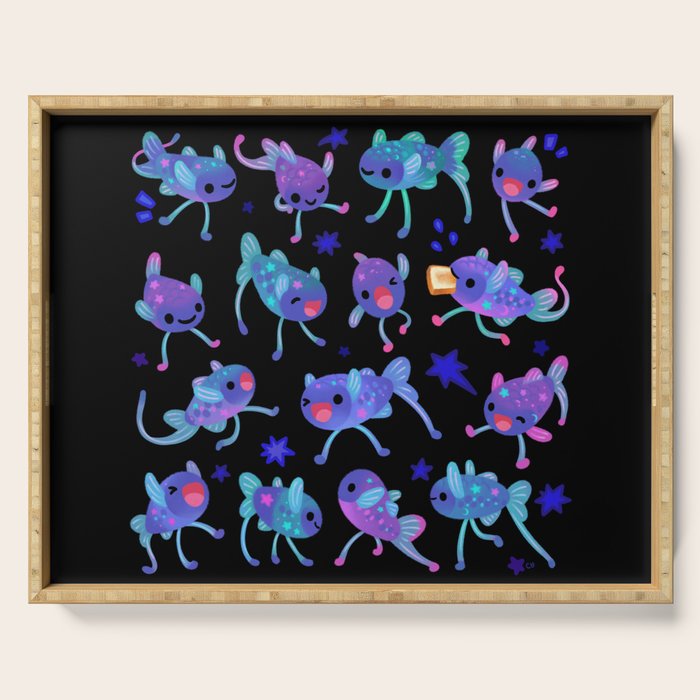 Cheerful tripod fish Serving Tray Gallery Image 1