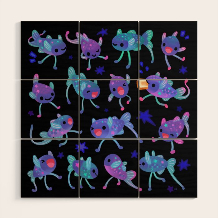 Cheerful tripod fish Wood Wall Art Gallery Image 1