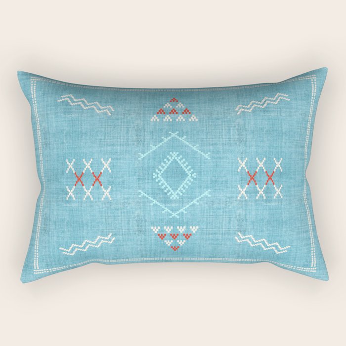 Casablanca Aqua Kilim Rectangular Pillow Gallery Image 1