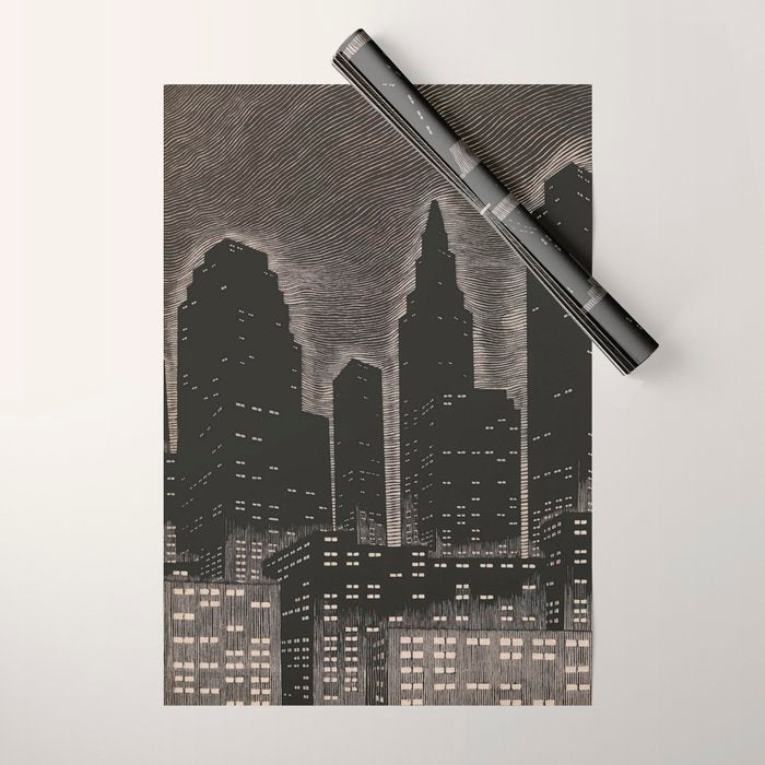 Gothic CityScape Wrapping Paper Gallery Image 1