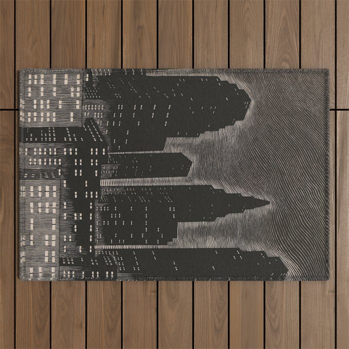 Gothic CityScape Outdoor Rug Gallery Image 1